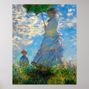 Poster Monet Mulher Guarda-Sol Impressionismo