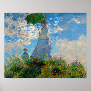 Pôster Monet Mulher Guarda-Sol Impressionismo