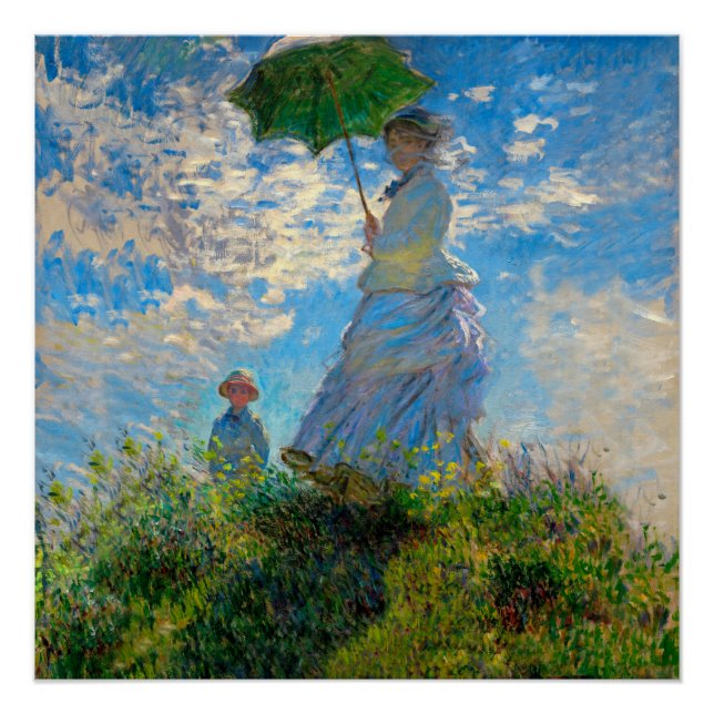 Pôster Monet Mulher Guarda-Sol Impressionismo (Frente)
