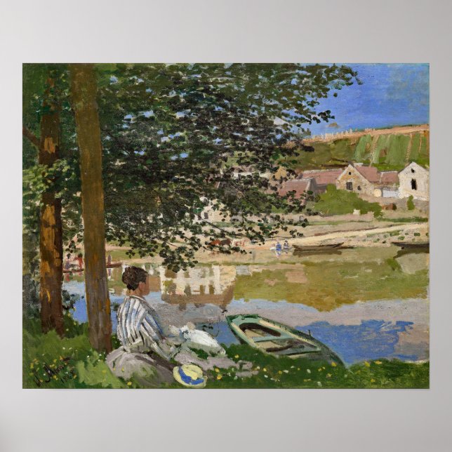 Poster Monet On the Bank Landscape Painting (Frente)