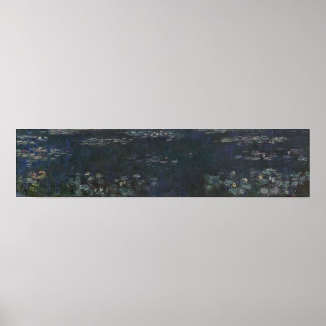 Poster Monet - Os Lírios de Água Reflexos Verdes (Frente)