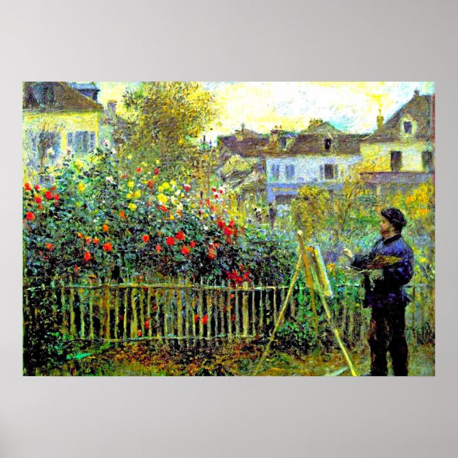 Poster Monet Painting no seu jardim na Argentina (Frente)