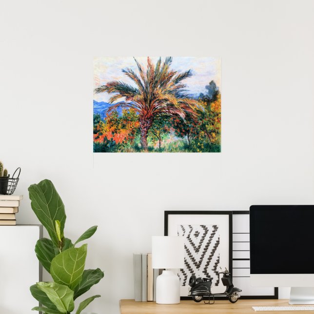 Poster Monet - Palmeira em Bordighera, (Escritório em casa)