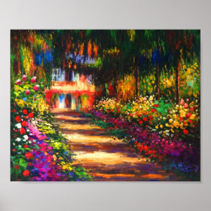 Poster Monet Pathway no Jardim de Monet em Giverny