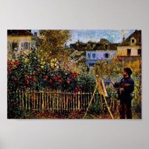 Pôster Monet Pintando Em Seu Jardim Na Argentina