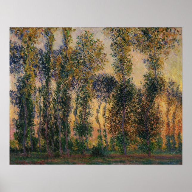 Poster Monet - Poplars At Giverny 1888 (Frente)