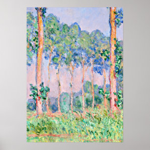 Poster Monet - Poplars, Efeito Rosa