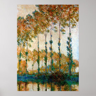 Pôster Monet - Poplars on Banks of River Epte no outono