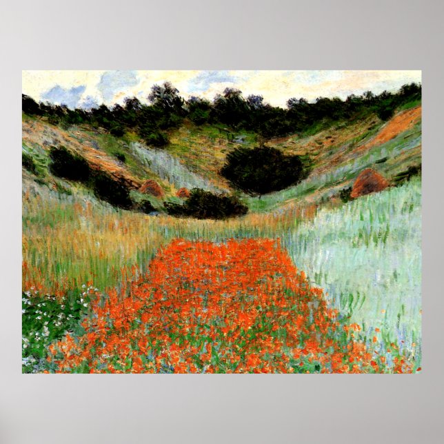 Poster Monet - Poppy Field in a Hollow near Giverny (Frente)