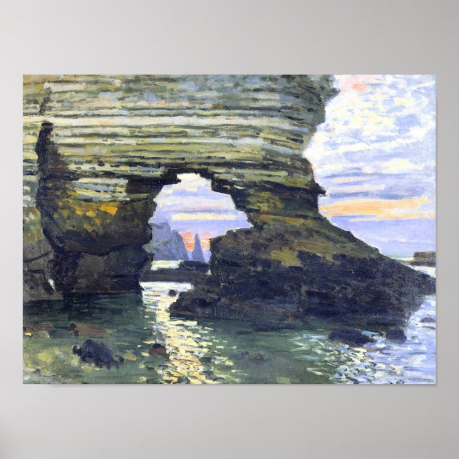 Poster Monet - Port d'amount Etretat, bela pintura (Frente)