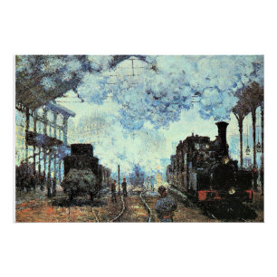 Pôster Monet - Rua Gare. Lazare, Chegada do trem