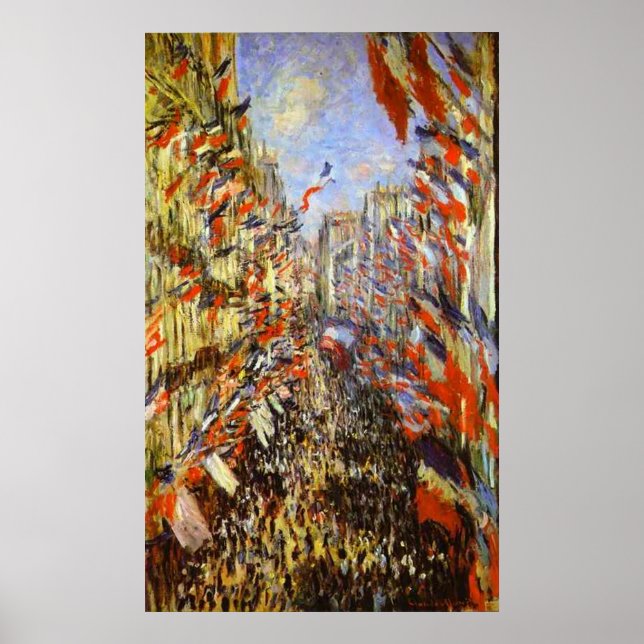 Pôster Monet, Rue Montorgeuil, Paris, 30 de junho de 1878 (Frente)
