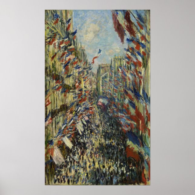 Poster Monet - Rue Montorgueil Na Celebração De Paris (Frente)
