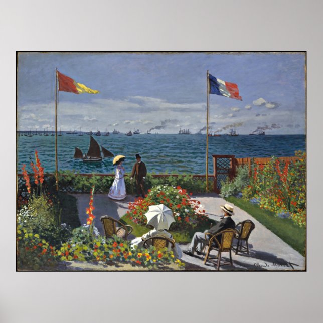 Poster Monet - Terrace em Sainte Adresse (Frente)
