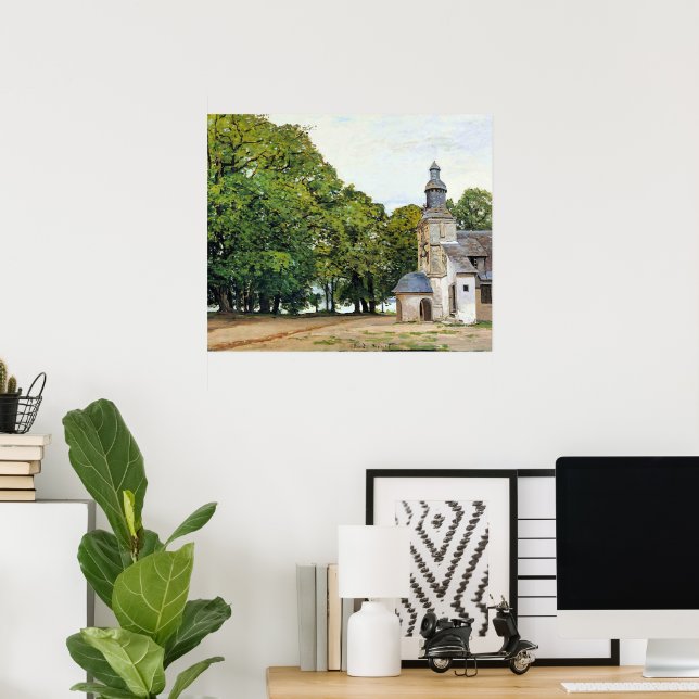 Poster Monet - The Chapel Notre-Dame artwork, (Escritório em casa)