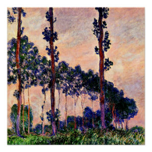 Pôster Monet - Três Árvores no Clima das Cinzas
