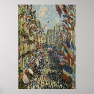 Poster Monet Vintage Bandeira Francesa Arte de Rua Paris