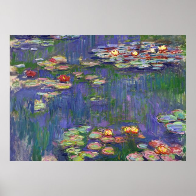 Pôster Monet Water Lily - Pintura de plataforma (Frente)