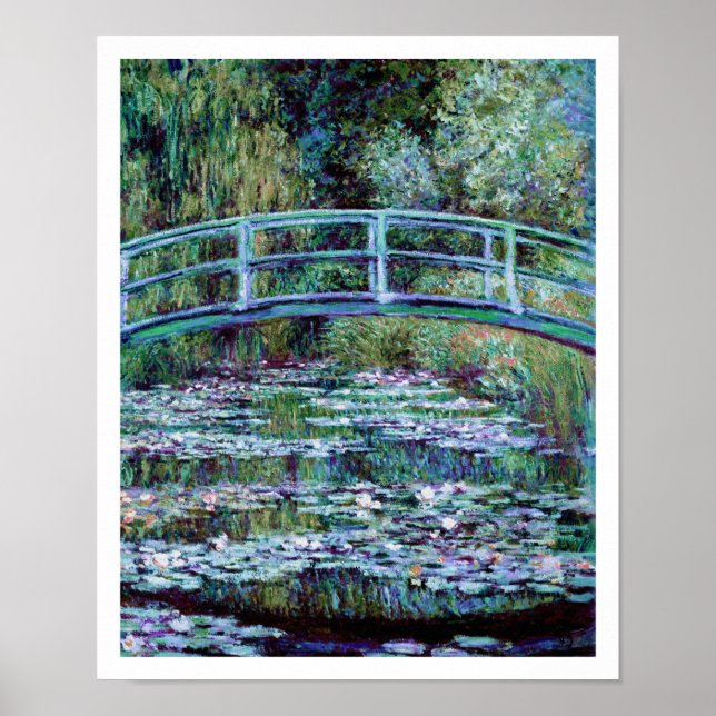 Pôster Monet - Water Lily Pond & Japan Bridge (Frente)