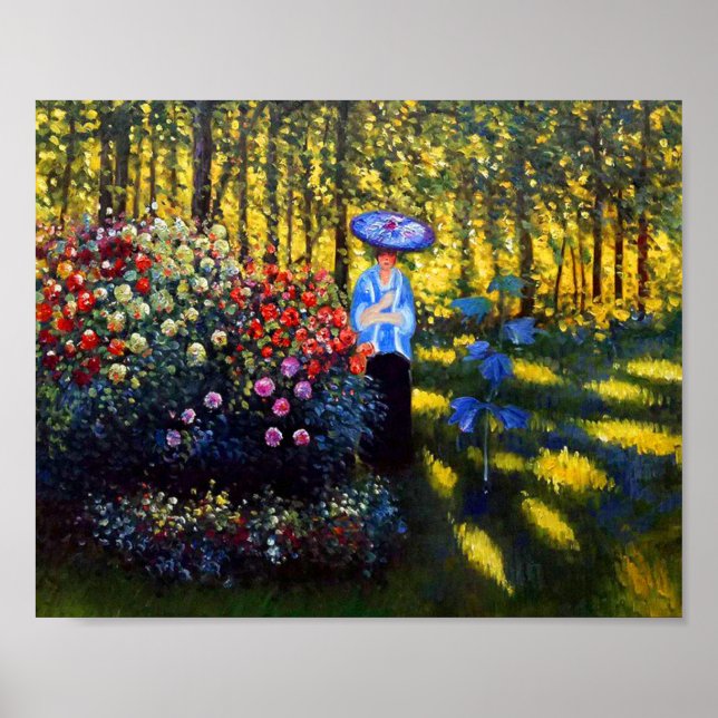 Poster Monet Woman com Parasol no Jardim (Frente)