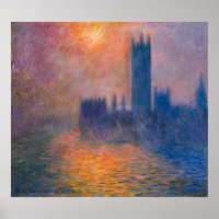 Monet's As Casas do Parlamento, Sunset