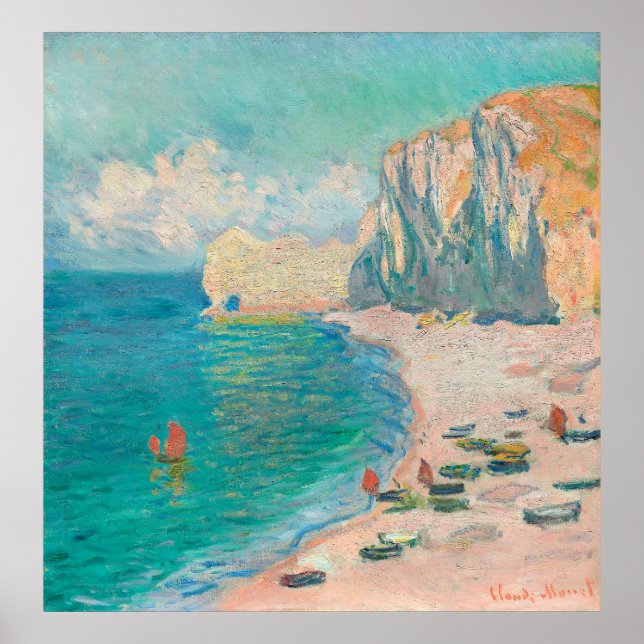Poster Monet's Beach e Falaise d'Amont (Frente)