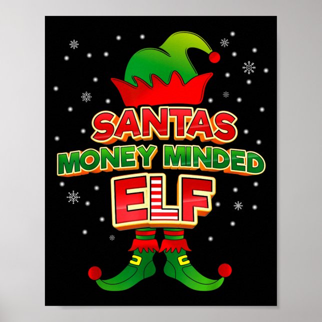 Poster Money Minded Elf Christmas Matching Costumes X-mas (Frente)