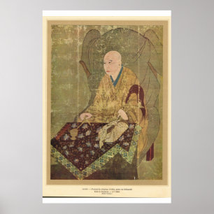 Poster Monge asiática clássica do século XIV de Japão
