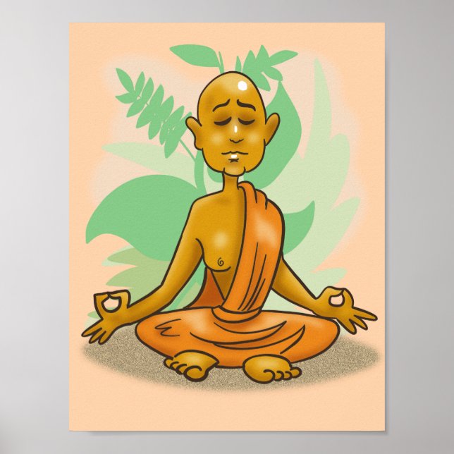 Poster Monge Budista em Meditação (Frente)