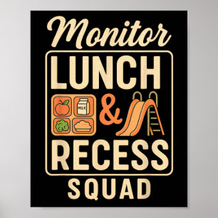 Poster Monitorar Equipe de Almoço e Recreio Pátio Salão C