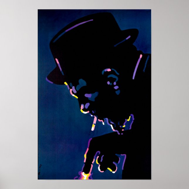 Poster Monk Ilustrado Jazz Vintage (Frente)