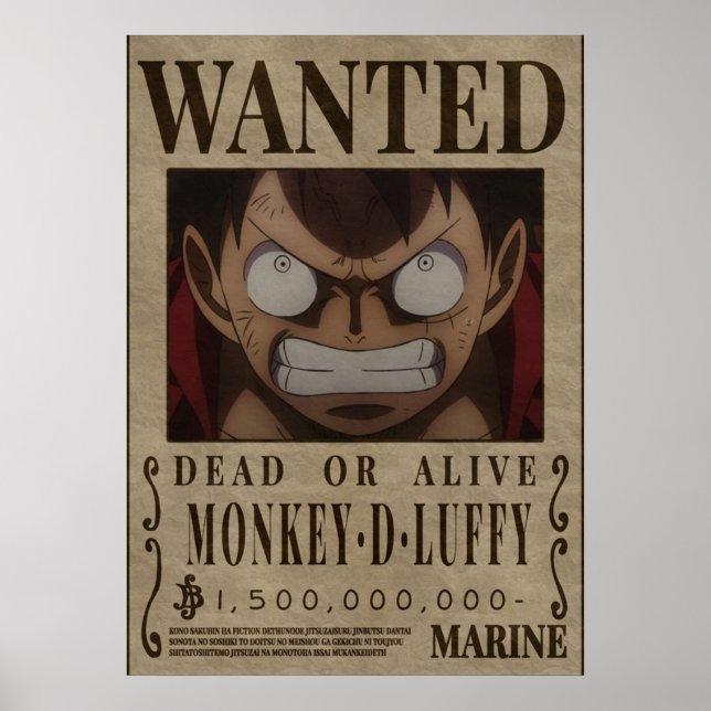 Poster Monkey D Luffy One Piece Bounty Wied (Frente)