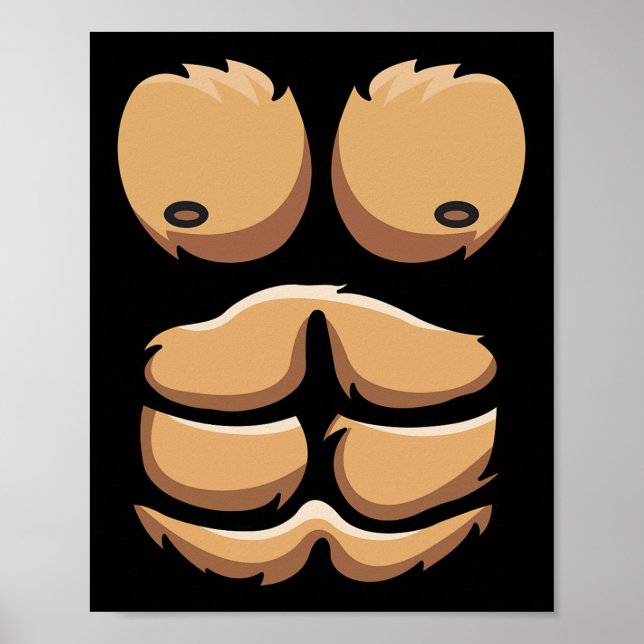 Poster Monkey Gorilla Chest Costume Halloween (Frente)