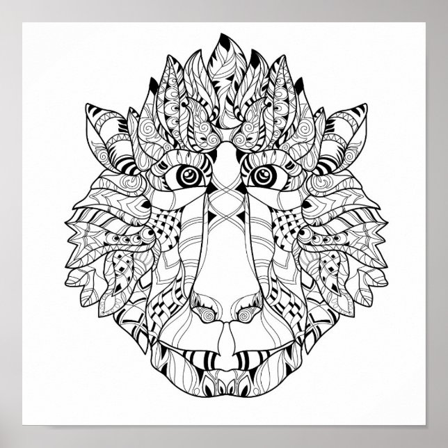 Pôster Monkey Head Doodle 2 (Frente)