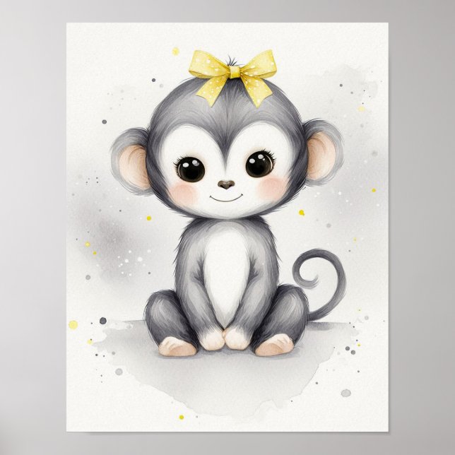 Poster Monkey Jungle Nursery Wall Art (Frente)