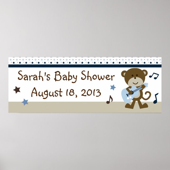 Pôster Monkey Rocker/Rock and Roll Poster/Banner (Frente)