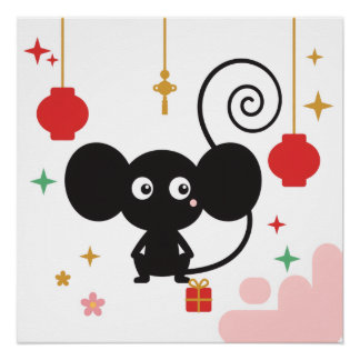 Pôster Monkey Spring Festival Poster