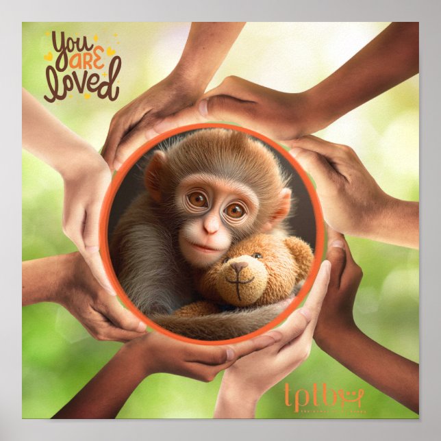 POSTER MONKEY WALL ART: YOU ARE LOVED  (Frente)