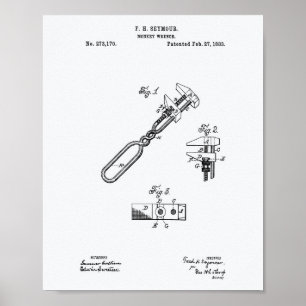 Pôster Monkey Wrench 1883 - Livro Branco sobre as Patente