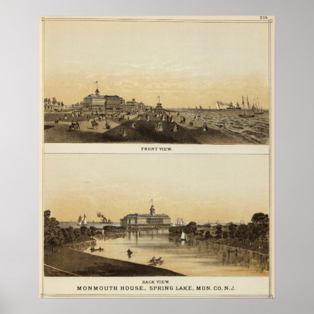 Pôster Monmouth House, Primavera Lake, NJ (Frente)