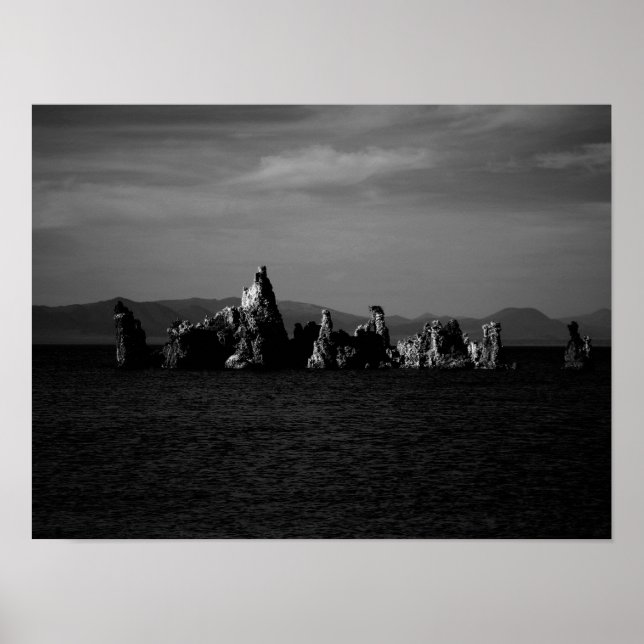 Pôster Mono Lake California - Preto e Branco (Frente)