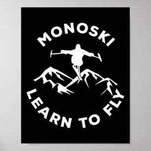 Poster Mono Ski Aprenda a Voar Para Skiing Esportes Adapt