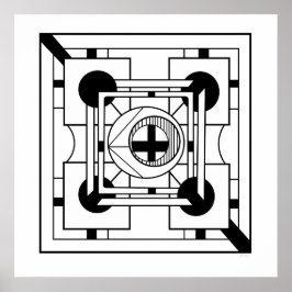 Poster Monocromo Geométrico Abstrato Geométrico Minimalis