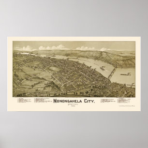 Pôster Monogahela City, PA Panorâmica - 1902