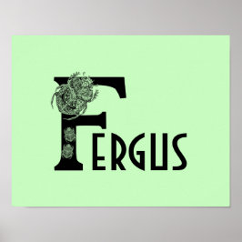 Poster Monograma com letra de escaravelho de cor personal