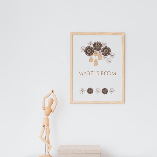 Poster Monograma da Boho Floral Personalizada (Criador carregado)