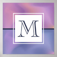 Monograma de Abstrato Roxo e Rosa Modernos