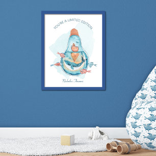 Poster Monograma de Baleia Lâmpada Cura