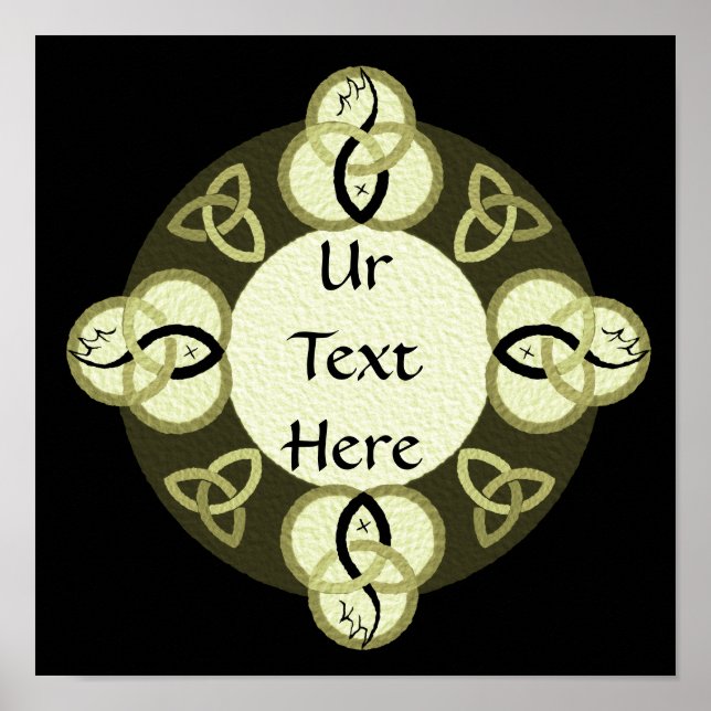 Poster Monograma de Cinza clara (Frente)