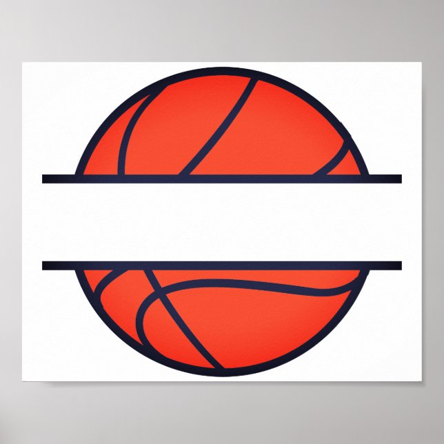 Poster Monograma de Divisão de Basquete (Frente)